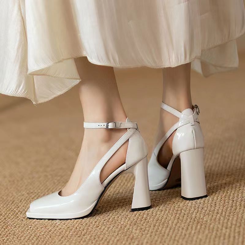 Giày Cao Gót Đế Dày Tăng Chiều Cao Bằng Da Mềm Thoải Mái Phong Cách Pháp Thanh Lịch Cho Nữ Giày Cao Gót Thiết Kế Xinh Xắn Thời Trang Dành Cho Nữ