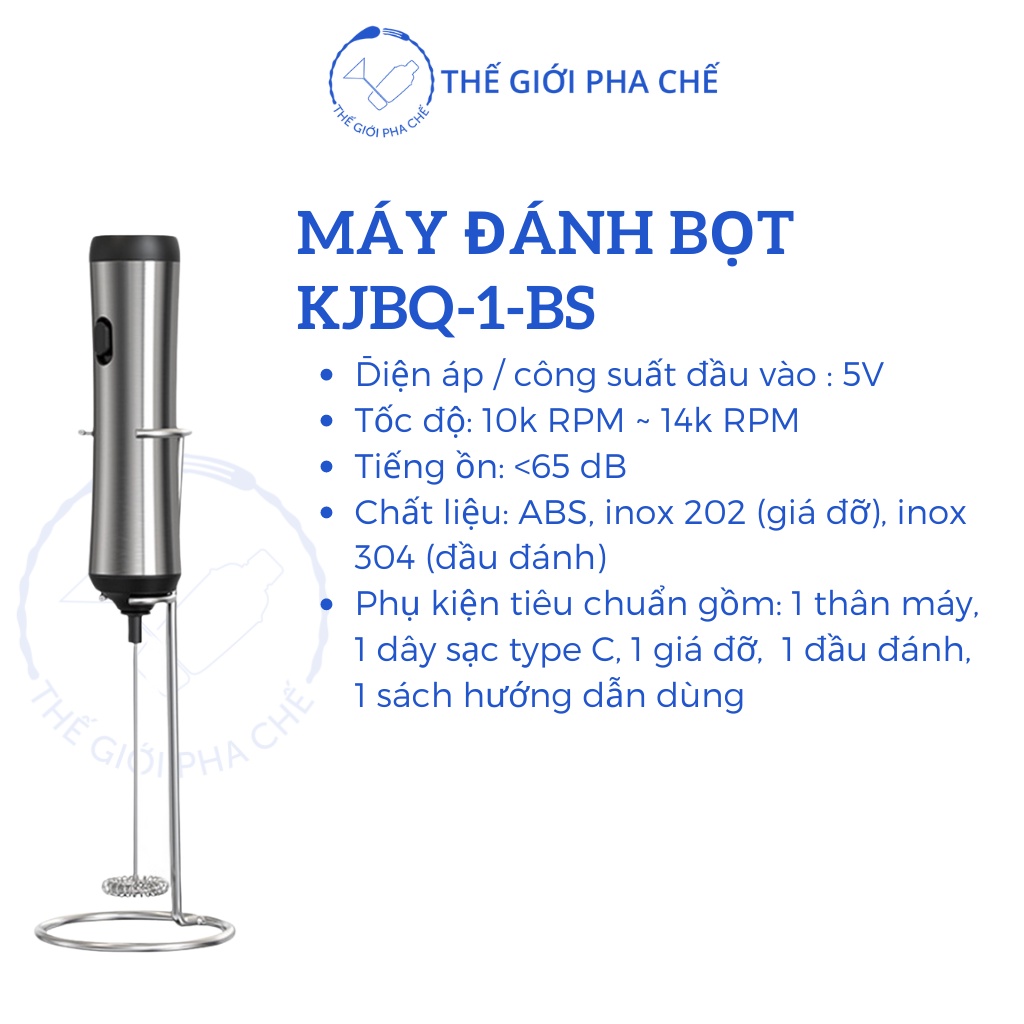 Máy tạo bọt cà phê thân inox có giá đỡ