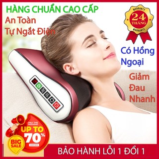 Gối Massage Cổ Vai Gáy, Máy Massage Hồng Ngoại Giảm Nhức Mỏi Toàn Thân 20 Bi Cao Cấp Thế Hệ Mới Nhất 2025