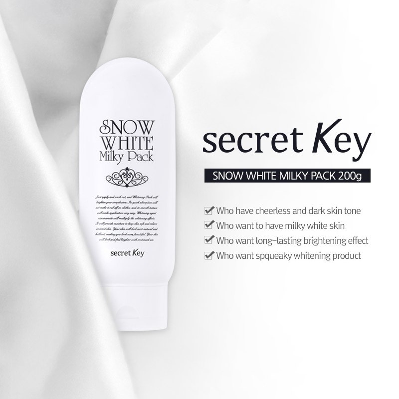 Kem dưỡng body Secret Key Snow White Milky Pack 200g trắng sáng da