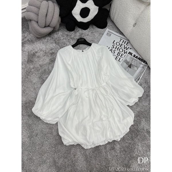 Váy tơ bồng đũi buộc eo không nhăn