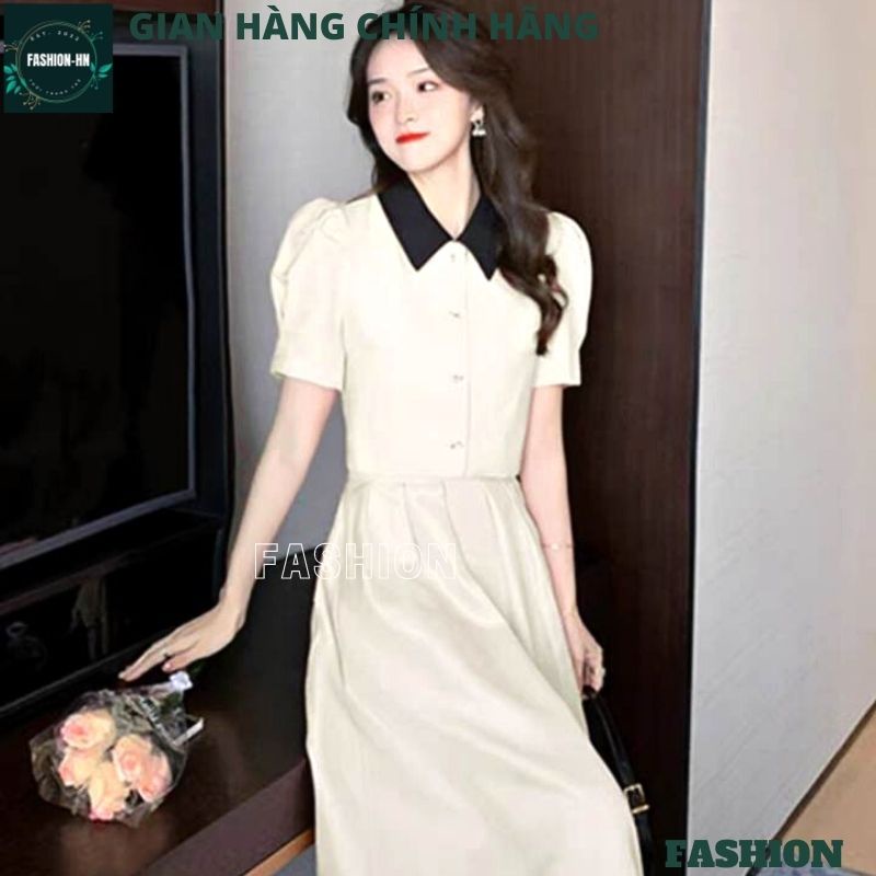 Sét váy nữ trắng xòe dáng dài và áo cộc tay bồng tiểu thư - Bộ chân váy sang chảnh ulzang - FASHION V86