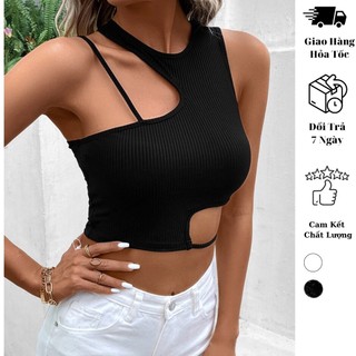 Áo croptop nữ hai dây june.sg áo khoét eo nữ d003
