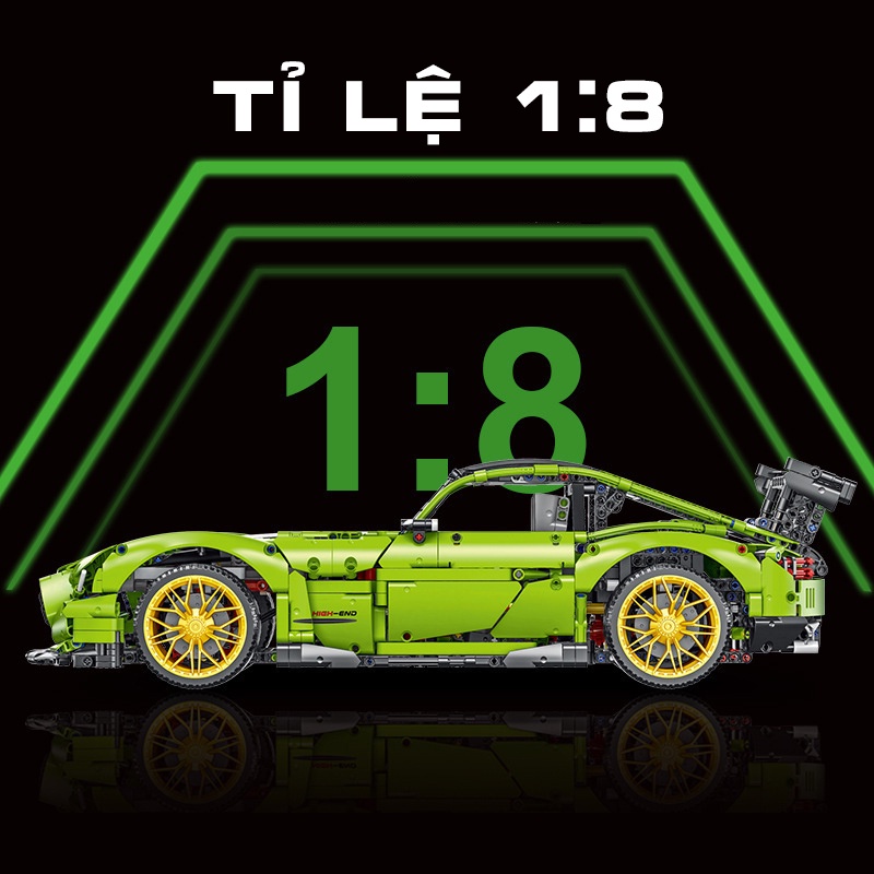 Đồ Chơi Lắp Ráp Lego Mô Hình Điều Khiển Từ Xa RC Technic Siêu Xe Mercedes GTR  AMG Tỉ Lệ 1:8 No.10089 Với 900+ Mảnh Ghép