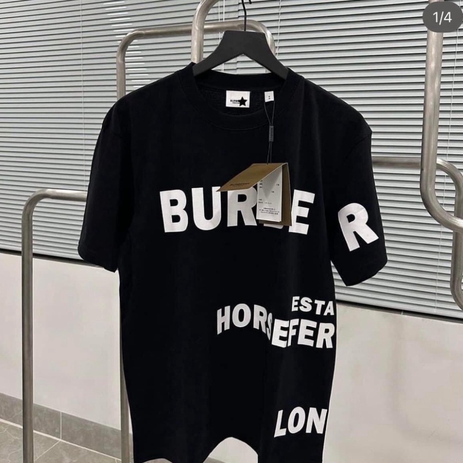 // Áo Phông Nam Nữ BURBERRY Chất Liệu Cotton Thoáng Mát Hình In Siêu Nét //