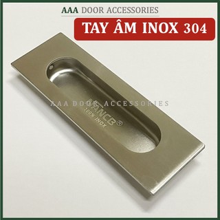 Tay nắm âm inox 304 (vít trong) không gỉ sét dùng cho cửa lùa, tủ gỗ, tủ nhôm, tủ bếp cao cấp