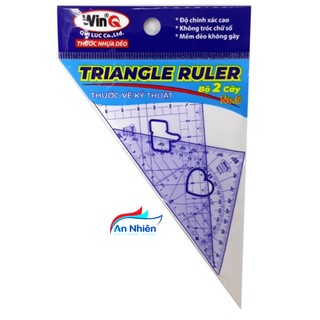 Thước eke tam giác WinQ nhựa dẻo bộ 2 cây
