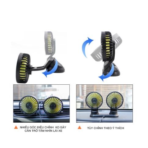 Quạt đôi, đơn mini cho ô tô hoặc bàn làm việc cắm cổng USB 5v