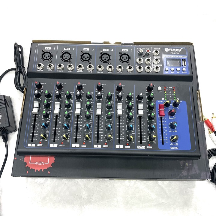 Bàn trộn âm thanh Mixer F7 yamaha có Bluetooth, Ghép dàn karaoke,Hát Linestream,Loa kéo chỉnh nhạc hoàn hảo
