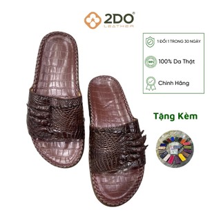 Dép Da Cá Sấu Quai Ngang Móng ĐẾ ĐÚC 2DO LEATHER G920 Quà Tặng Cho Người Thân, Sang Trọng, Cao Cấp, Siêu Bền