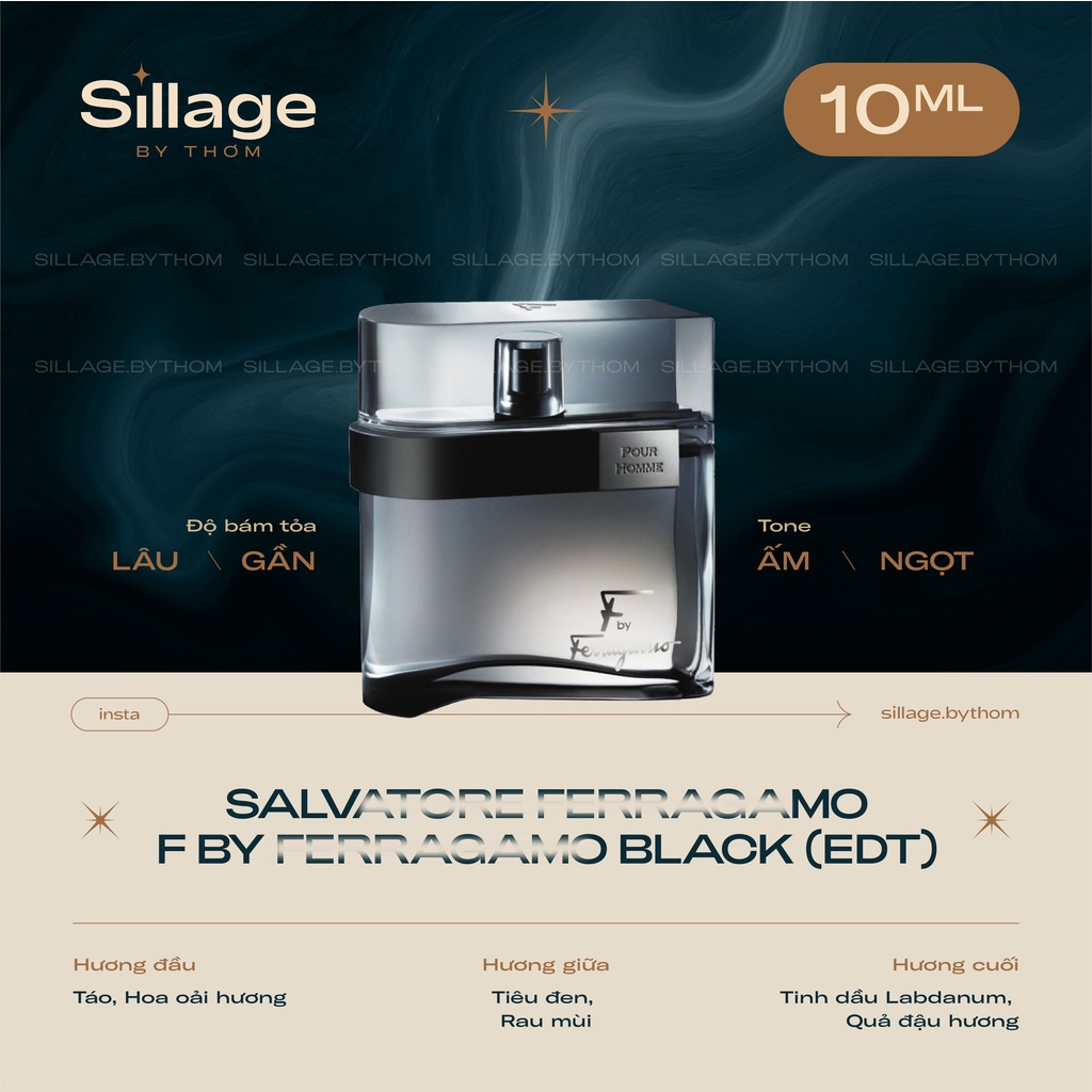 Mẫu thử nước hoa nam F BY F E R R A G A M O BLACK POUR HOMME EDT SALVATORE FERRAGAMO