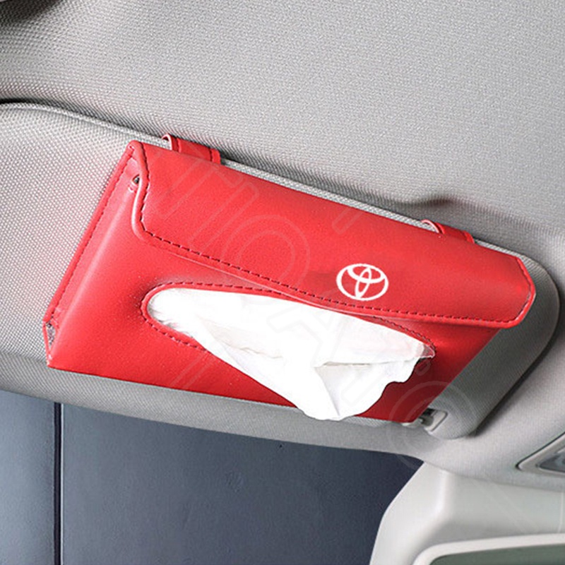 GTIOATO Tấm Che Nắng Ô Tô Hộp Đựng Khăn Giấy Ô Tô Da HộP ĐựNg GiấY TrêN Xe Ô Tô HộP ĐựNg GiấY ĂN TrêN Ô Tô HộP ĐựNg Đồ TrêN Ô Tô Phụ Kiện Xe Hơi Cho Toyota CHR Raize Corolla Cross Rush Fortuner Yaris Innova Vios Prius C Wigo