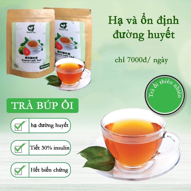 Trà Búp Ổi DiabeTea Giảm Đường Huyết Ngăn Biến Chứng Tiểu Đường 60 gói dùng 1 tháng