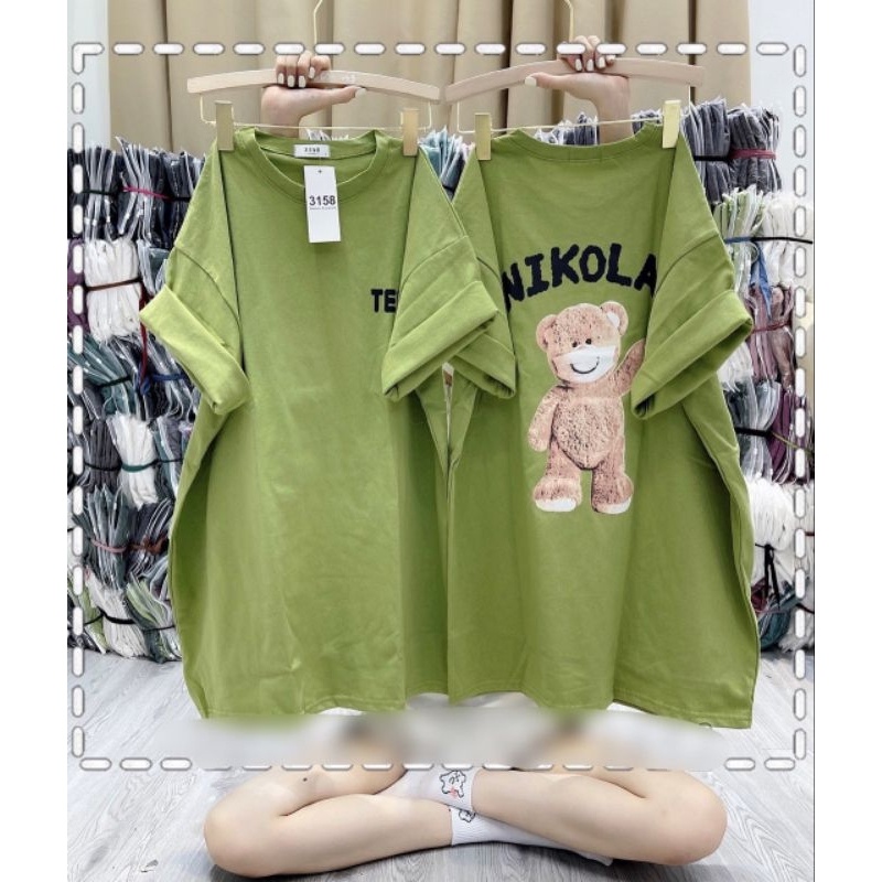 Áo phông teddy chất cotton su form rộng túi zip | BigBuy360 - bigbuy360.vn