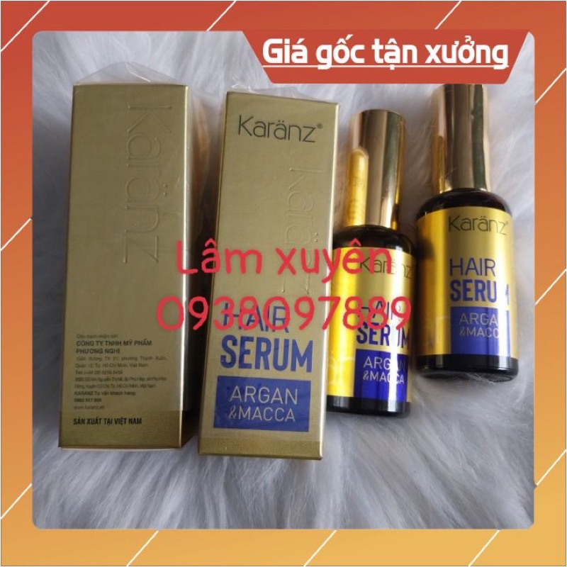 Serum cao cấp dưỡng tóc mềm mượt, cải thiện khô xơ,tóc yếu giữ nếp tóc uốn, phục hồi tóc Karanz Macadamia Argan Oil 50ml