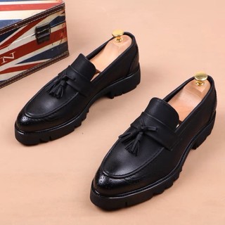 Giày lười nam, giày lười nam da bò, giày công sở nam đai chuông tăng chiều cao 6CM