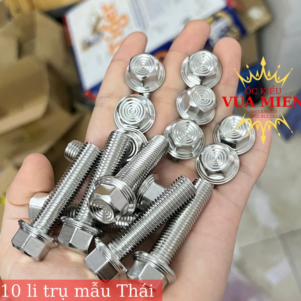 Ốc 10li trụ Inox 304 mẫu M3 và mẫu thái