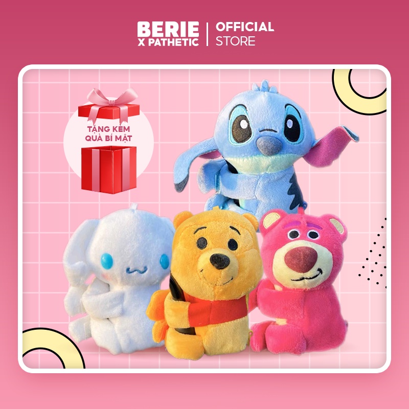 Gấu bông ôm dễ thương dùng trang trí gương xe, túi xách byberieshop