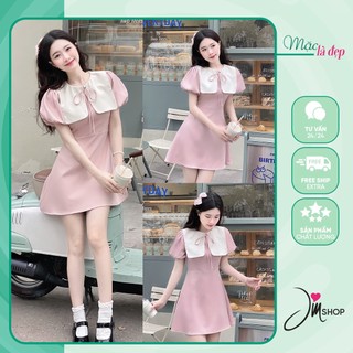 Váy thiết kế tiểu thư màu hồng phấn cá tính, váy tiểu thư, đầm babydoll 𝓙𝓲𝓷𝓢𝓱𝓸𝓹