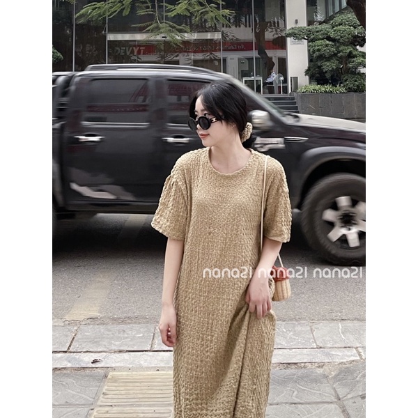 Váy thun trơn xếp nhăn Nana21 Nanastore21