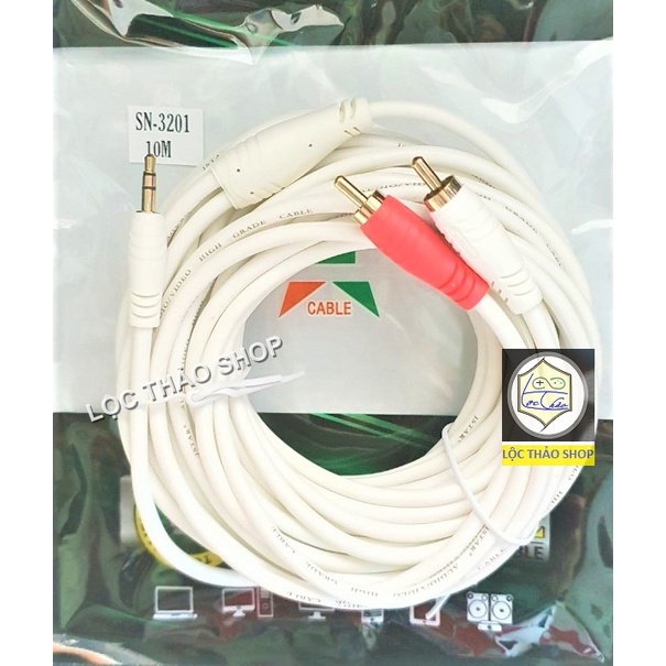 Cáp loa jack 3.5 ra 2 AV hoa sen dài 1.8M 3M 5M 10M 15M JSTAR CAO CẤP