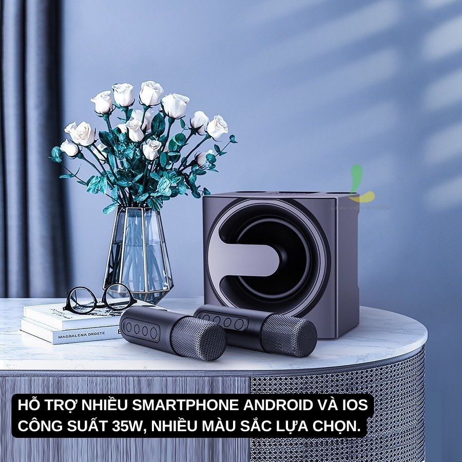 Loa Bluetooth Karaoke HOSAN YS207 (YS-207) chất liệu nhựa cao cấp kèm 2 micro không dây nhẹ hơi dễ hát