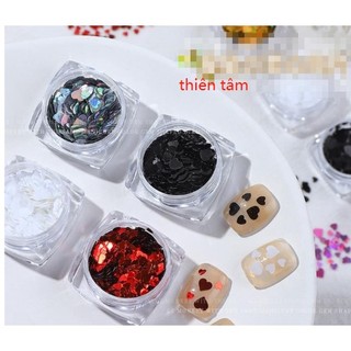 Hũ charm tim trang trí móng