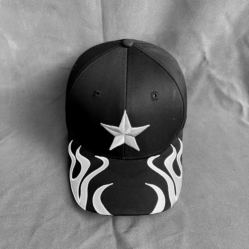 Nón lửa lưỡi trai Flame Star_cotton_màu đen_dành cho nam và nữ