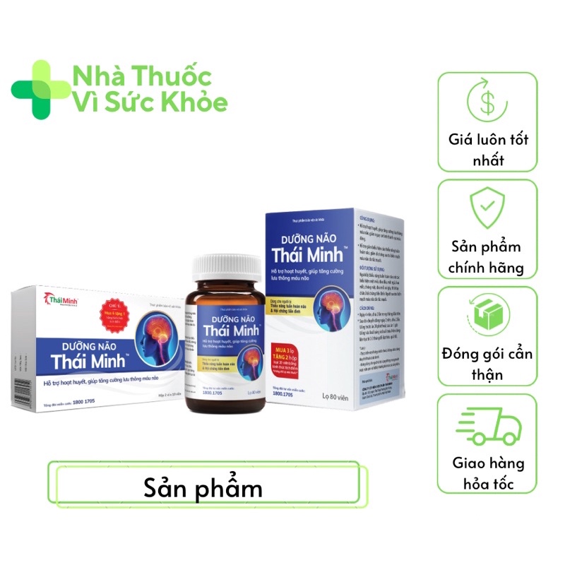 Dưỡng Não Thái Minh hỗ trợ hoạt huyết, giúp tăng cường lưu thông máu não