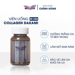 Collagen Dakami II - Dưỡng trắng da, mờ thâm nám, chống lão hoá da hộp 30 viên