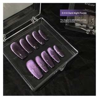 Cicin nailbox / móng úp trơn mắt mèo tím ánh bạc