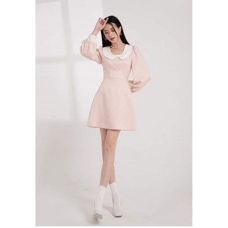 Đầm tafta dáng chữ A có bâu cánh sen lạ mắt bigsize (thời trang bigsize vicky.g - anitagreen) NQ323