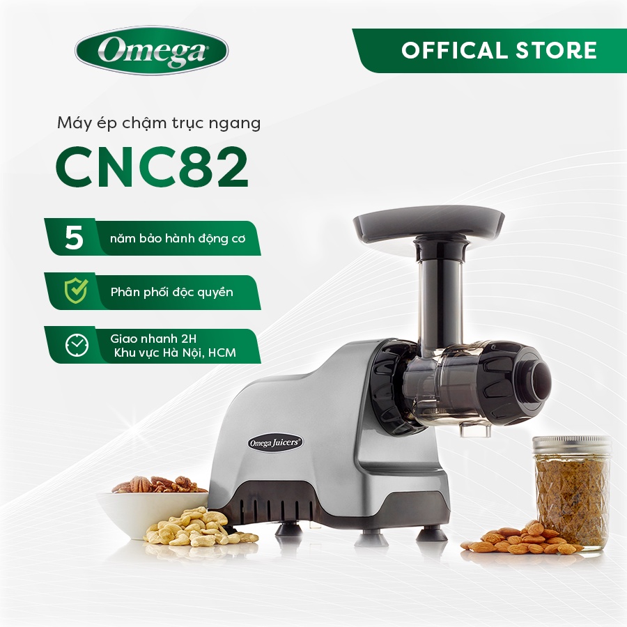 Máy Ép Chậm Trục Ngang Omega CNC82 Cao Cấp Công Suất Lớn Bảo Hành 5 Năm Máy Ép Trái Cây Nguyên Quả
