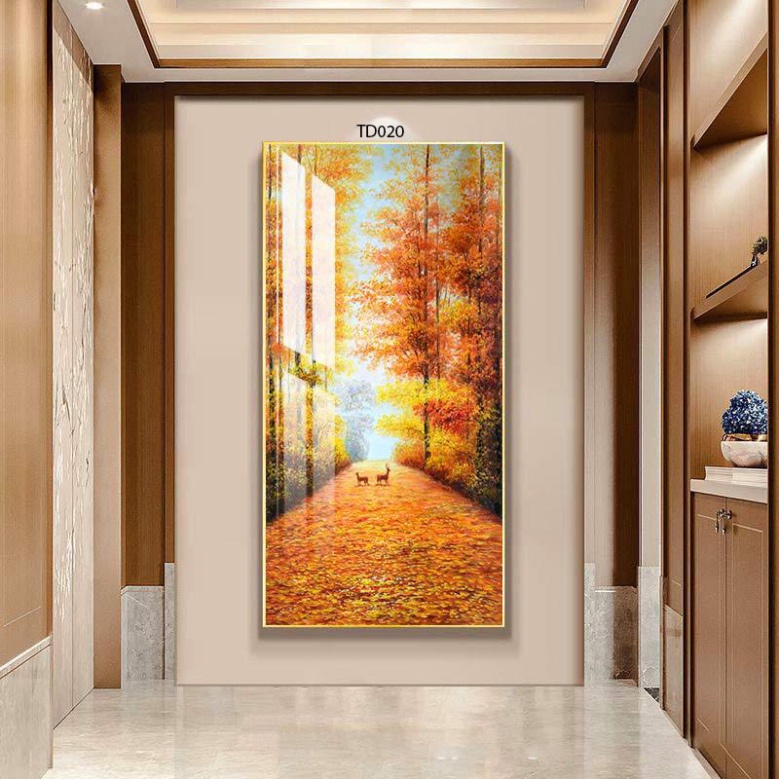 Tranh Treo Tường Tráng Gương, Lá Vàng Rơi   Dùng Trang Trí Phòng Khách/ Phòng Làm Việc - Simplehouse .