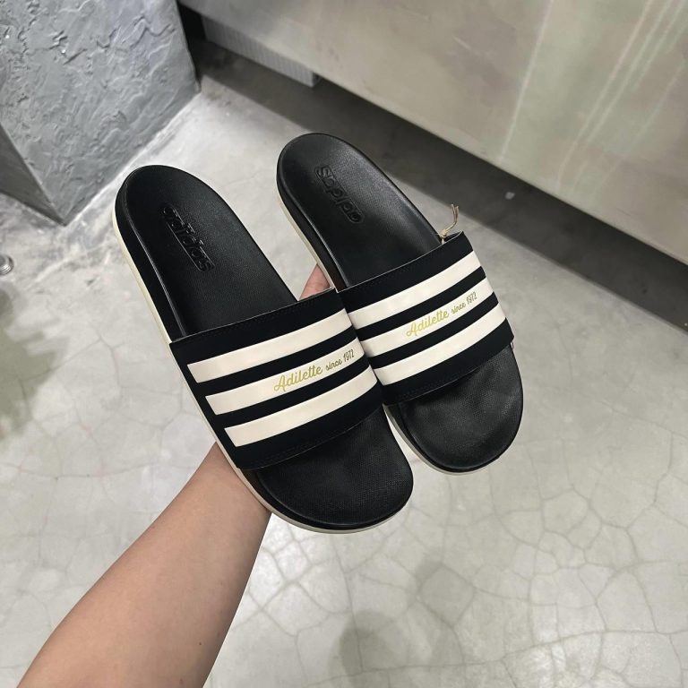 Dép Quai Ngang Chính Hãng Adidas Adilette Comfort Collegiate Xanh Lá Hoặc Đen Shop Xám Store