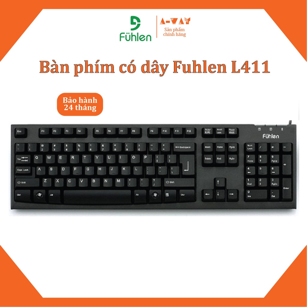 Bàn phím có dây Fuhlen L411 chính hãng giá rẻ (đen)