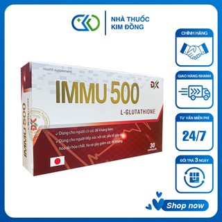 Viên uống hỗ trợ tăng cường sức đề kháng IMMU 500 giúp thải độc cơ thể, hỗ trợ làm trắng da