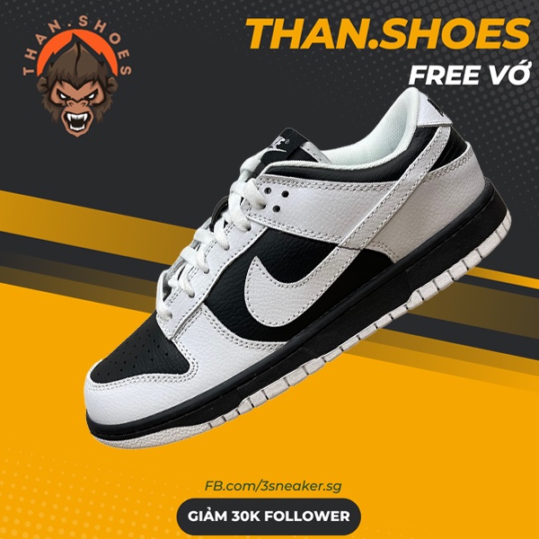 Giày Dunk Low Retro Reverse Panda SB Panda Trắng Đen - Than.Shoes