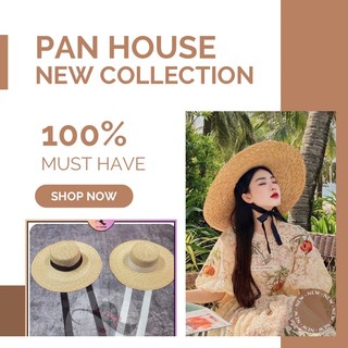 Mũ cói nón coi mu vanh Cói trai vành rộng trơn dây buộc nơ freesize,tiểu thư,sang chảnh,thời trang