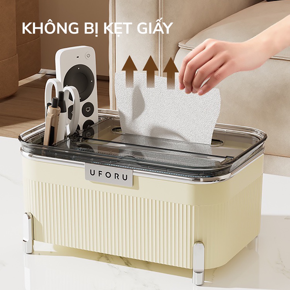 Hộp khăn giấy phòng khách cao cấp sang trọng hộp giấy ăn đa năng để bàn đựng điều khiển - PB163