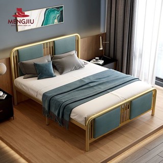 Nordic Wind Luxury Giường sắt đôi Nano Khung sắt nghệ thuật Nano Công nghệ vải
