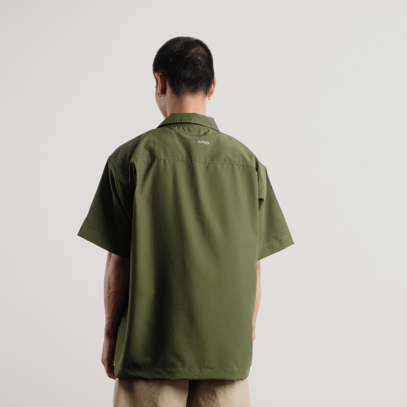 Áo Sơmi Tay Ngắn Phom Oversized FVNXY 8 Nút Phối Màu Xanh Đen và Khaki và Rêu Trung Tính Hài Hoà - 8NUT SHIRT