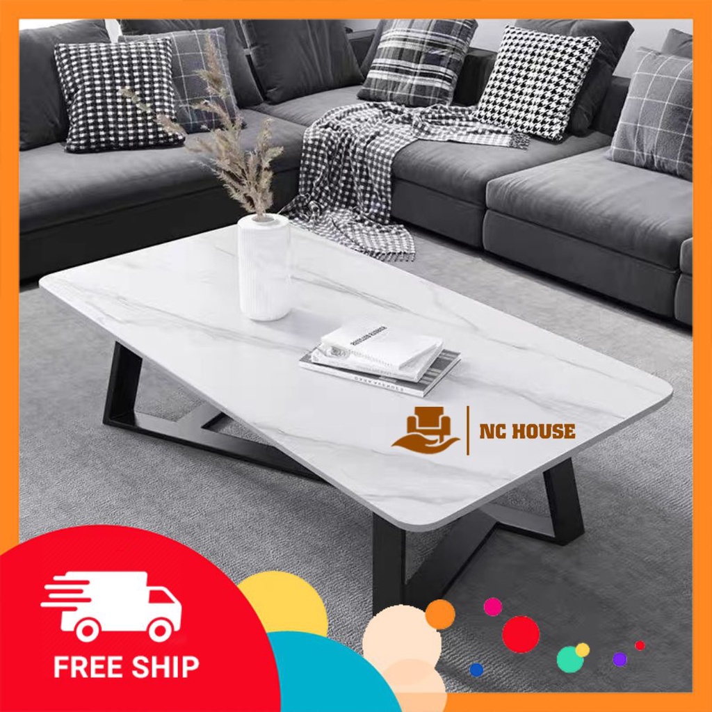 Đơn tỉnh ib shop - Bàn trà đơn Sofa phòng khách mặt đá vân mây chữ nhật chân kim loại chữ Y chéo sang trọng, hiện đại | BigBuy360 - bigbuy360.vn