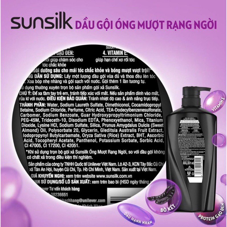 Dầu gội Sunsilk 450ML Thái Lan làm sạch và mềm mượt tóc Chống, cho mái tóc ngát hương suốt 48h