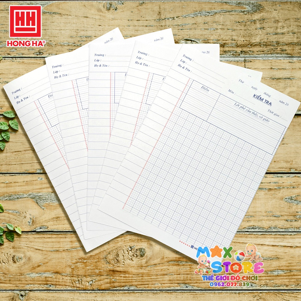 Túi 15 Tờ Đôi Giấy Kiểm Tra Ô Ly Vuông Cấp 1