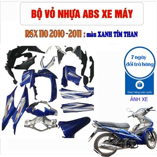 [TẶNG TEM XE] Bộ vỏ nhựa xe Wave RSX 110 đời 2010 -2012 nhựa ABS cao cấp màu Xanh Tím Bạc