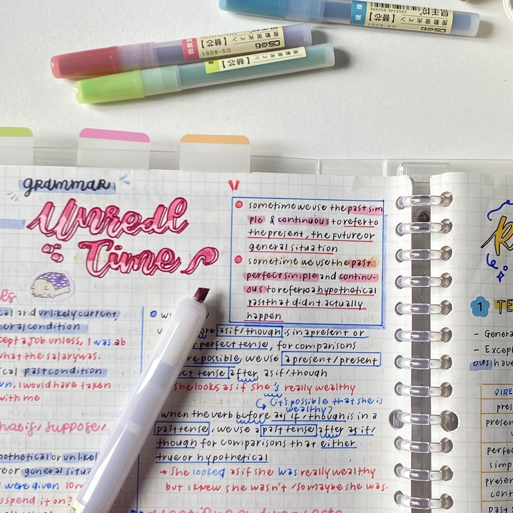 Bút bấm Highlighter, đánh dấu DS nhiều màu sắc