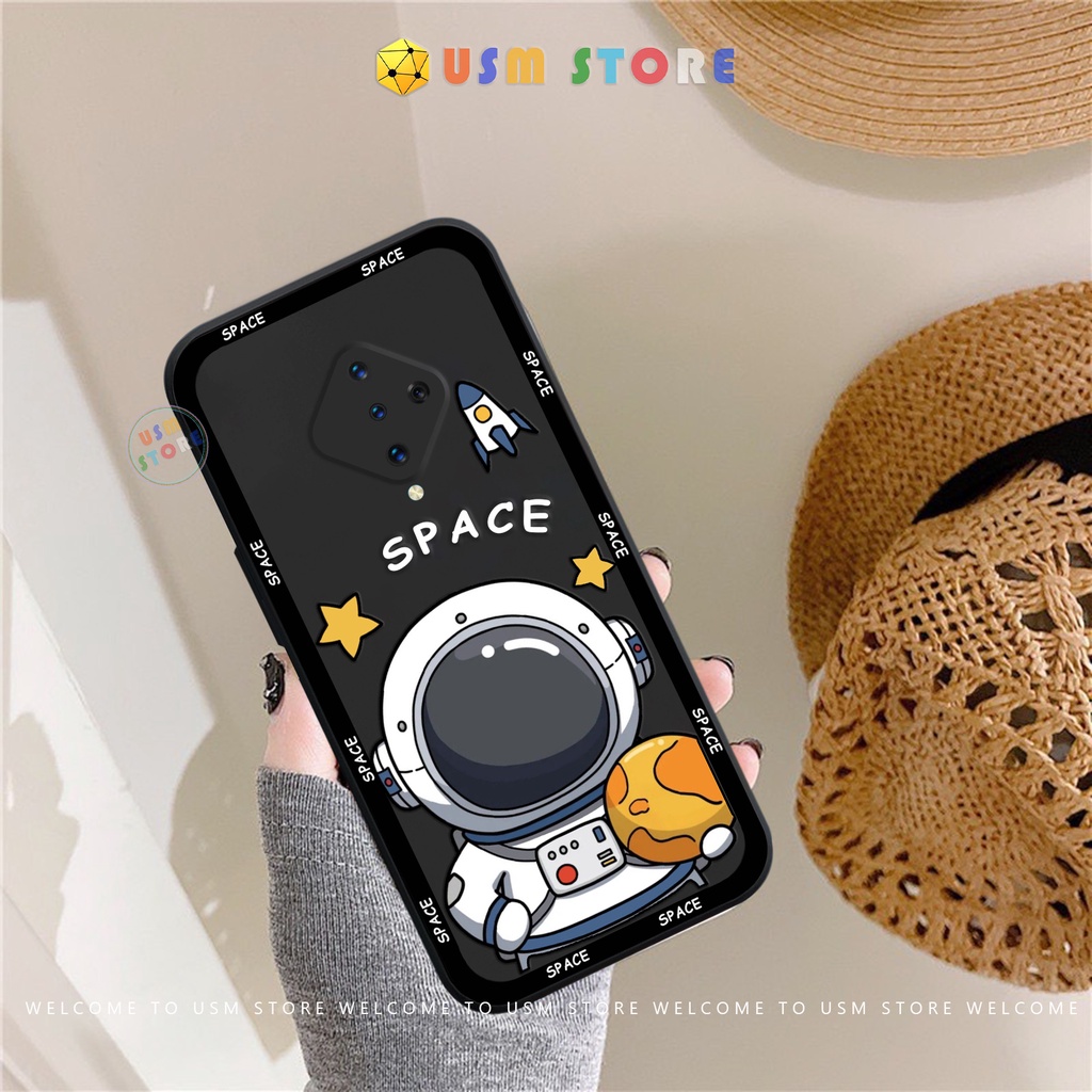 Ốp lưng Phi Hành Gia cho Vivo S1 pro / V17 / Y9S TQ / Y51 2020 / X50 LITE, chất TPU dẻo, viền vuông bảo vệ camera