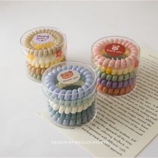 Set 5 dây cột tóc lò xo màu pastel dễ thương