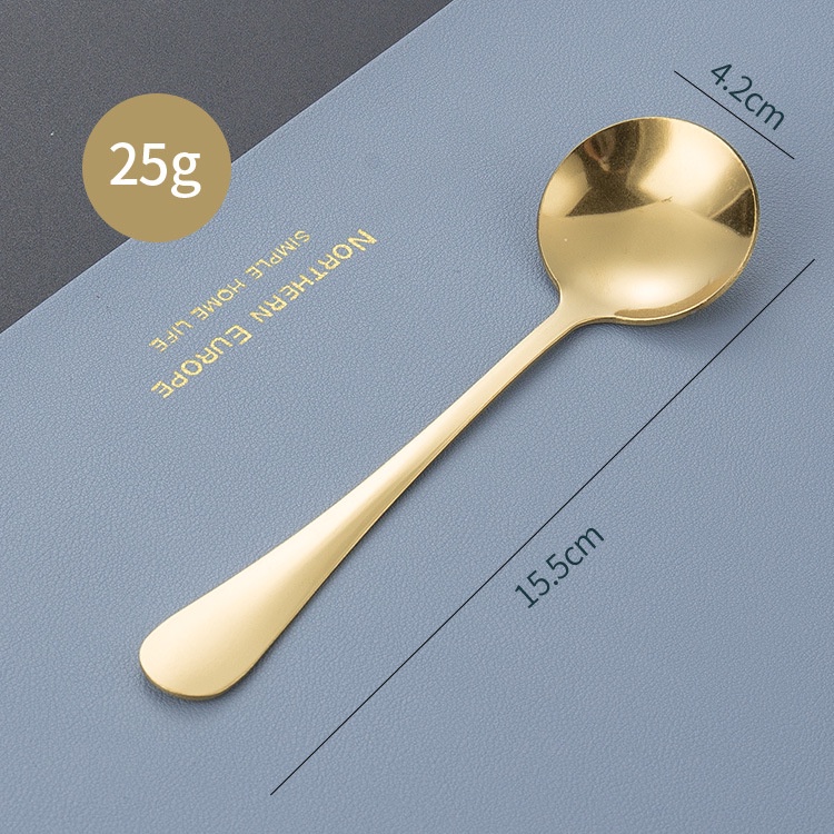 Thìa inox pha cà phê mạ vàng cao cấp sang chảnh Muỗng pha trà dễ thương cán dài